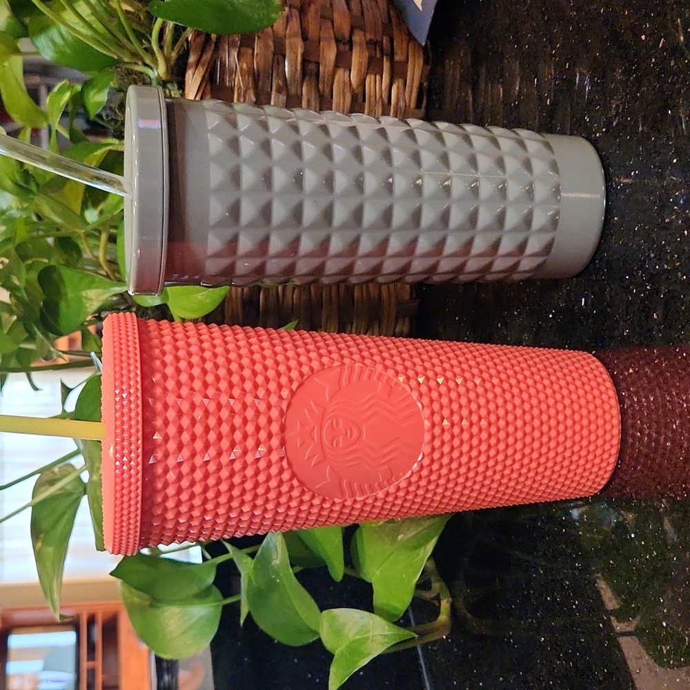 Starbucks Dragonfruit Studded tumbler plus bonus gray tumbler, new